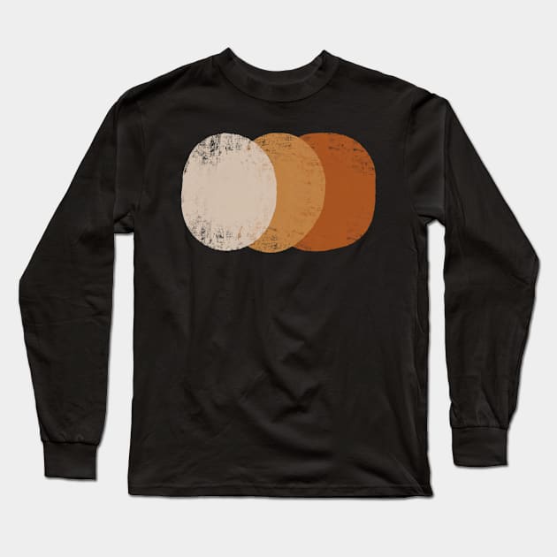 Brown Circles Gradation Long Sleeve T-Shirt by ArunikaPrints